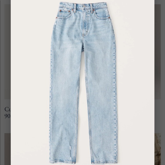 NWT Abercrombie & Fitch Curve Love Ultra High Rise 90s Straight Jean - Picture 1 of 1